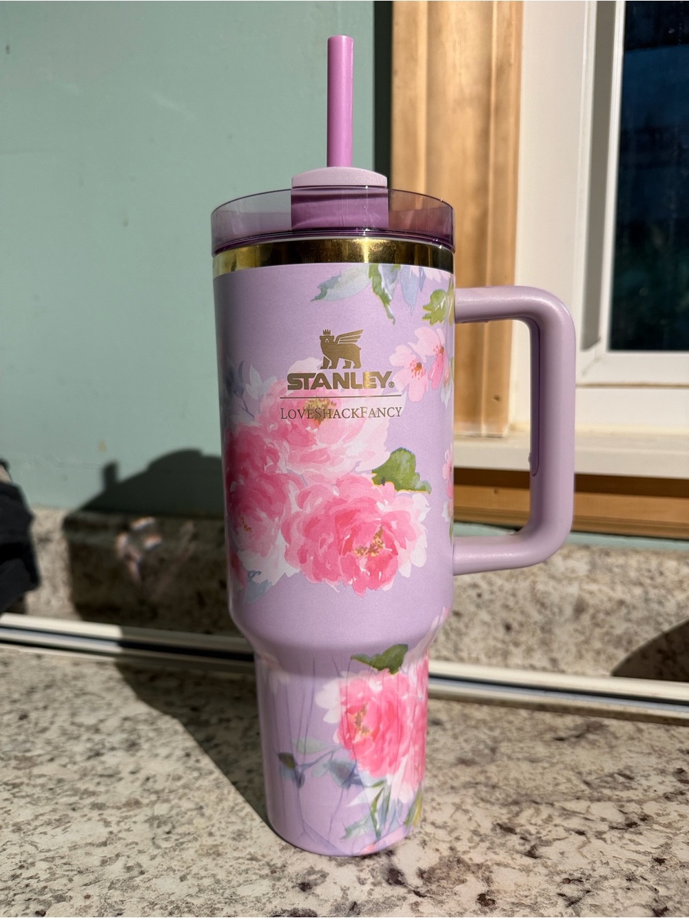 Stanley X LoveShack Fancy Lavender Floral Travel Tumbler with Straw - 40oz